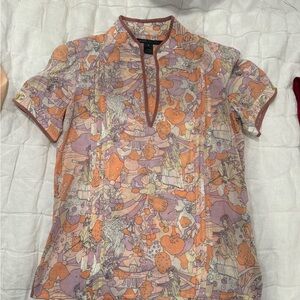 Colorful Patterned Short Sleeve Top